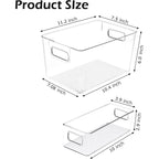 Clear Plastic Storage Bins 8 Pack - Pantry Organizers And Storage, Fridge Organizer Containers For Kitchen, Cabinet, Freezer, Bathroom, Clost, Home Organization