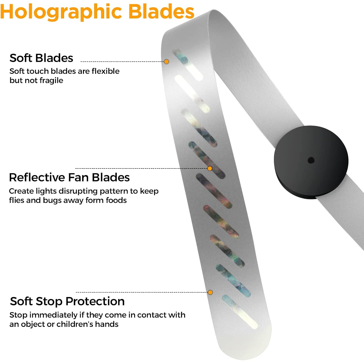 Fly Fans For Tables, Fly Repellent Fan Indoor Outdoor With Holographic Blades, Batteries Powered For Picnic, Party, Restaurant, Kitchen, And Bbq,4 Pack
