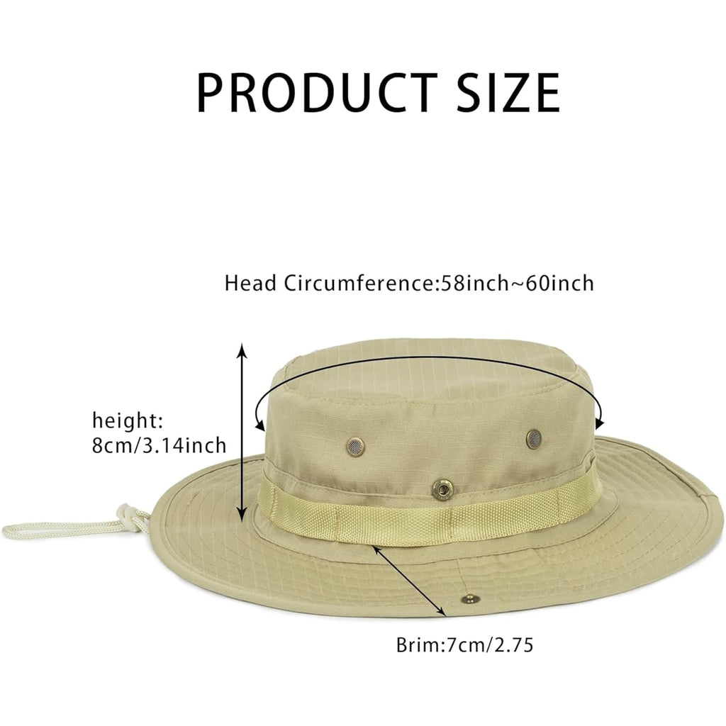 Unisex Wide-Brim Sun-Boonie-Hat Safari Foldable Fishing-Hat Upf Bucket-Hat