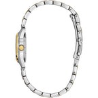 Bulova Ladies' Classic Two-Tone Stainless Steel 3-Hand Calendar Date Quartz Watch, Silver-White Dial (Style: 98M105)