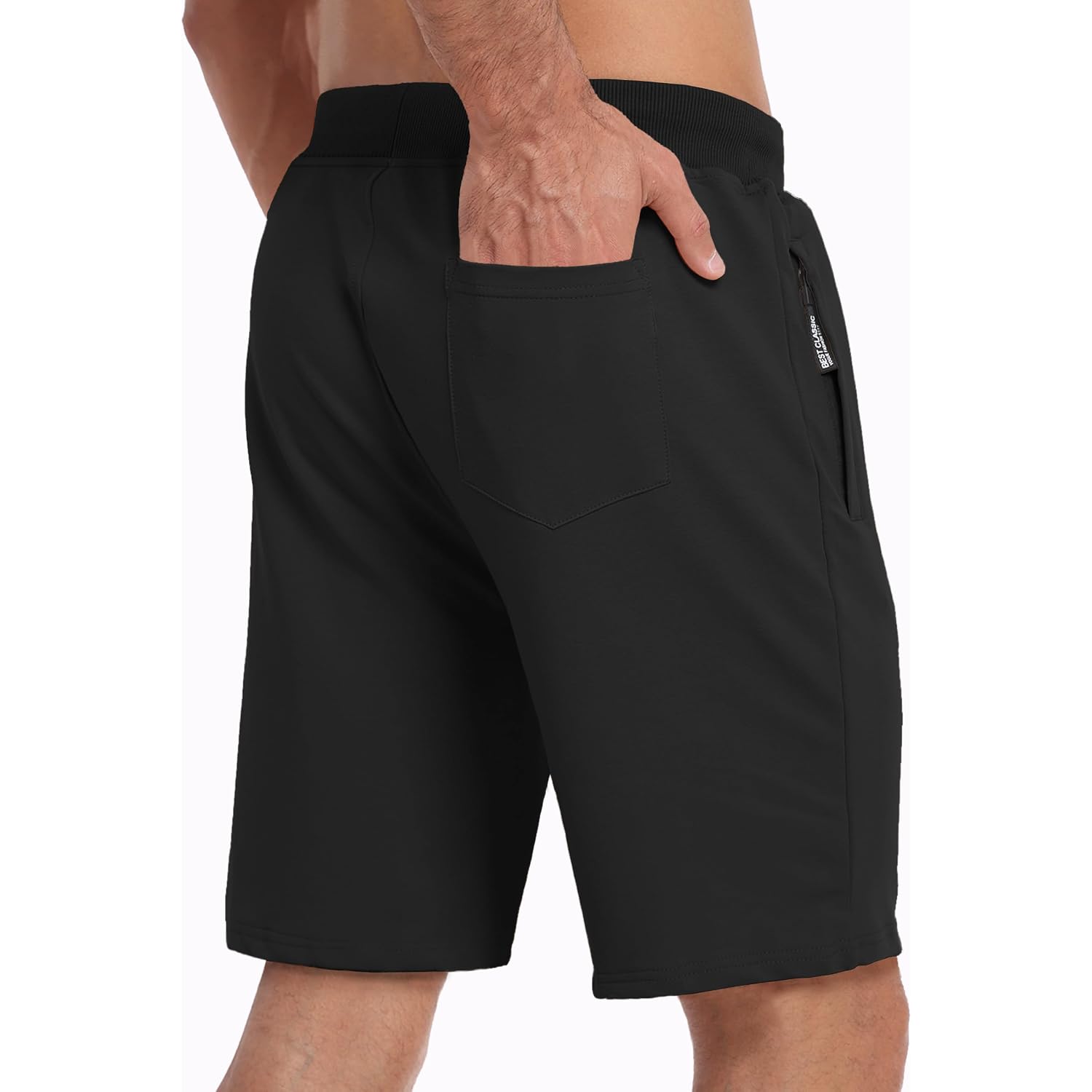 Geek Lighting Mens Shorts Casual Cotton Drawstring Zipper Pockets Elastic Waist Lightweight Summer Athletic Beach Shorts
