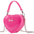 Miniso Barbie Heart Purse Rose Red Crossbody Bag Handbag, Gifts For Girls And Women, Sweet Style Cute Heart-Shaped Design Fashion Tote Bag, Pvc Material Waterproof