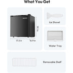 Euhomy 1.7 Cu.Ft Mini Fridge, Reversible Single Door Compact Refrigerator, Adjustable Thermostat, Energy Saving, Mini Fridge For Bedroom, Office, Dorm, Black