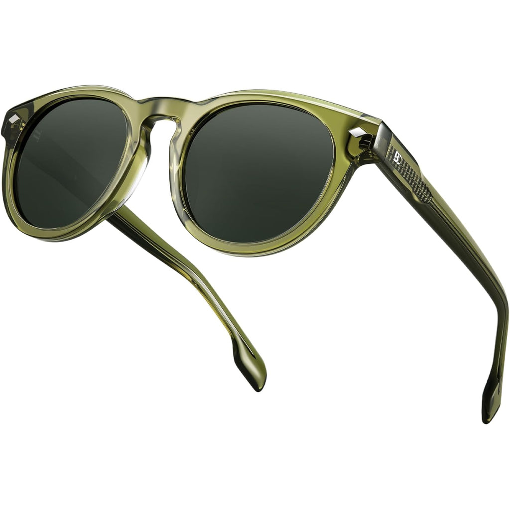 BIRCEN Womens Round Polarized Sunglasses: Retro Acetate Sun Glasses UV400 Protection Shades for Driving Beach Daily Wear