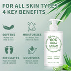 60% Urea Cream Maximum Strength, 10.1 oz - Foot & Hand Cream for Dry Cracked Skin, Callus Remover, with 2% Salicylic Acid - Deep Moisturizer for Cracked Heels, Rough Elbows & Knees - Fast Absorbing