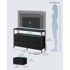Songmics Bellah Collection - Dresser For Bedroom, Chest Of Drawers, Tv Stand For Tvs Up To 55 Inches, Living Room, Closet, 6 Drawers And 1 Shelf, Modern, Ink Black Ulgs833Bh02S