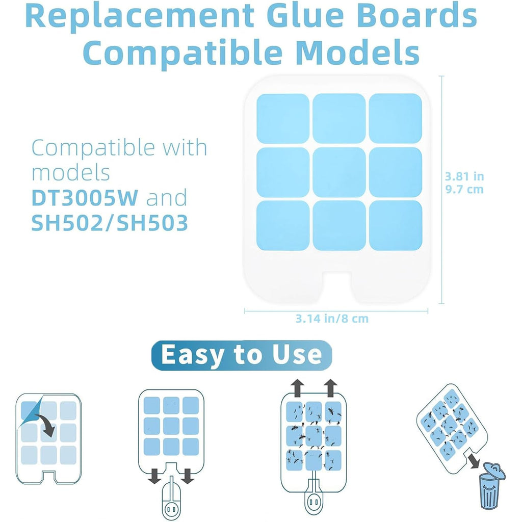 20 Pack Refill Glue Cards Compatible With Safer Home Fly Trap Refill,Applicable To Sh502、Sh503、23005-06 And Dt3005W、Dt3005W-Ds3, Flying Insect Trap Refill Replacement