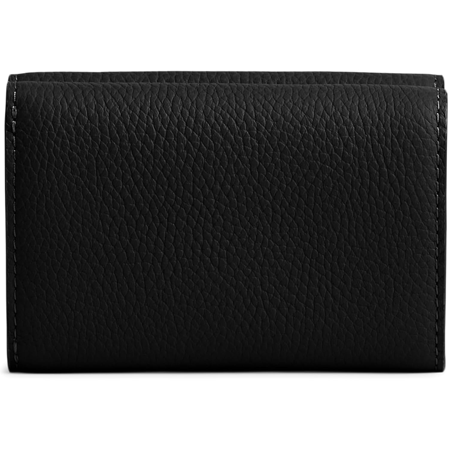COACH Polished Pebble Leather Essential Mini Trifold Wallet Black One Size