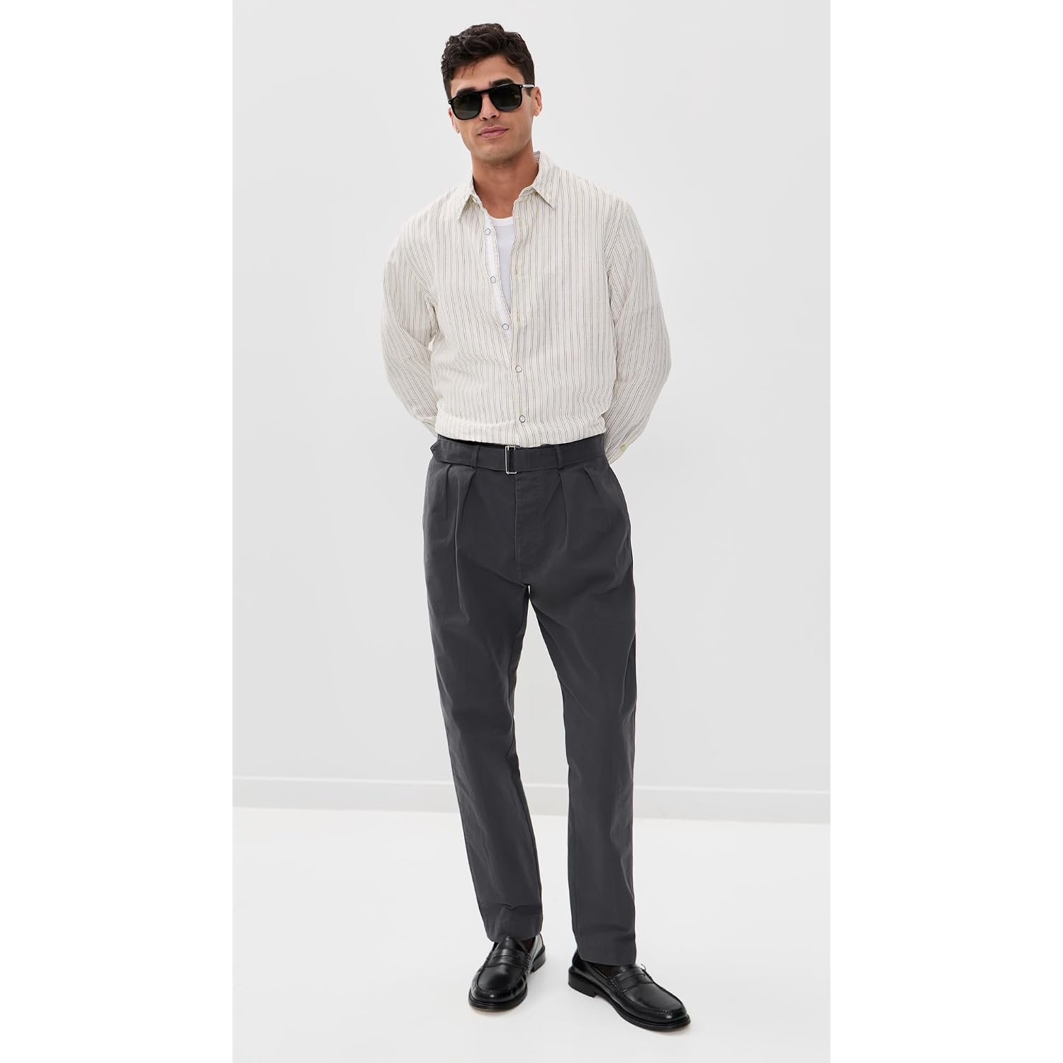 Rag & Bone Men'S Finch Long Sleeve Linen Stripe Shirt