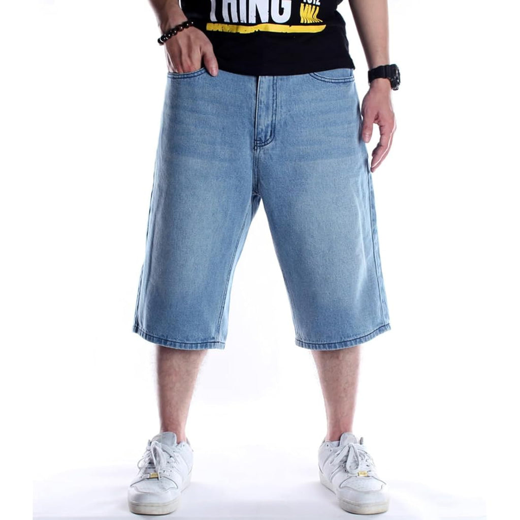 Enrica Men'S Baggy Jorts Casual Loose Fit Hip Hop Skateboard Denim Shorts