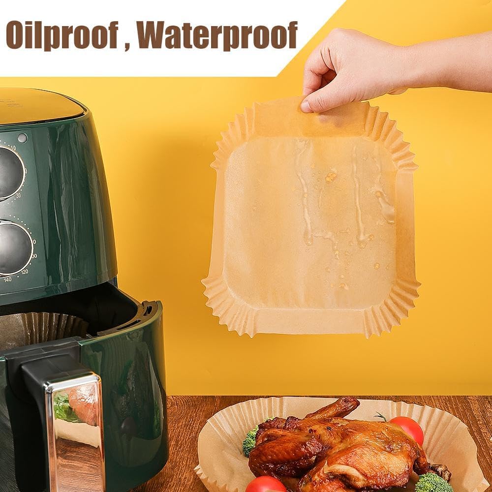 7.5 Inch Air Fryer Parchment Paper Liners Square,150 Pcs Non-Stick &Oil-Proof Air Fryer Liners Disposable For 2-5 Qt Frying,Baking,Roast | Less Mess,Air Fryer Pparchment Paper Liners,Frying,Baking ,Roast