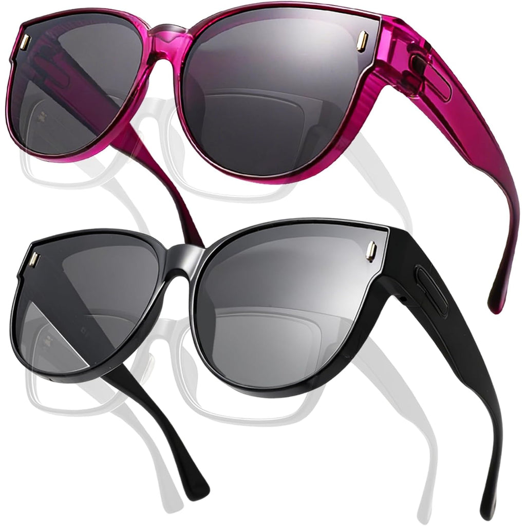 Jalebi Polarized Fit Over Glasses Sunglasses For Women Large Round Cat Eye Shades Uv400 Protection Lightweight For Driving