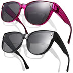Jalebi Polarized Fit Over Glasses Sunglasses For Women Large Round Cat Eye Shades Uv400 Protection Lightweight For Driving