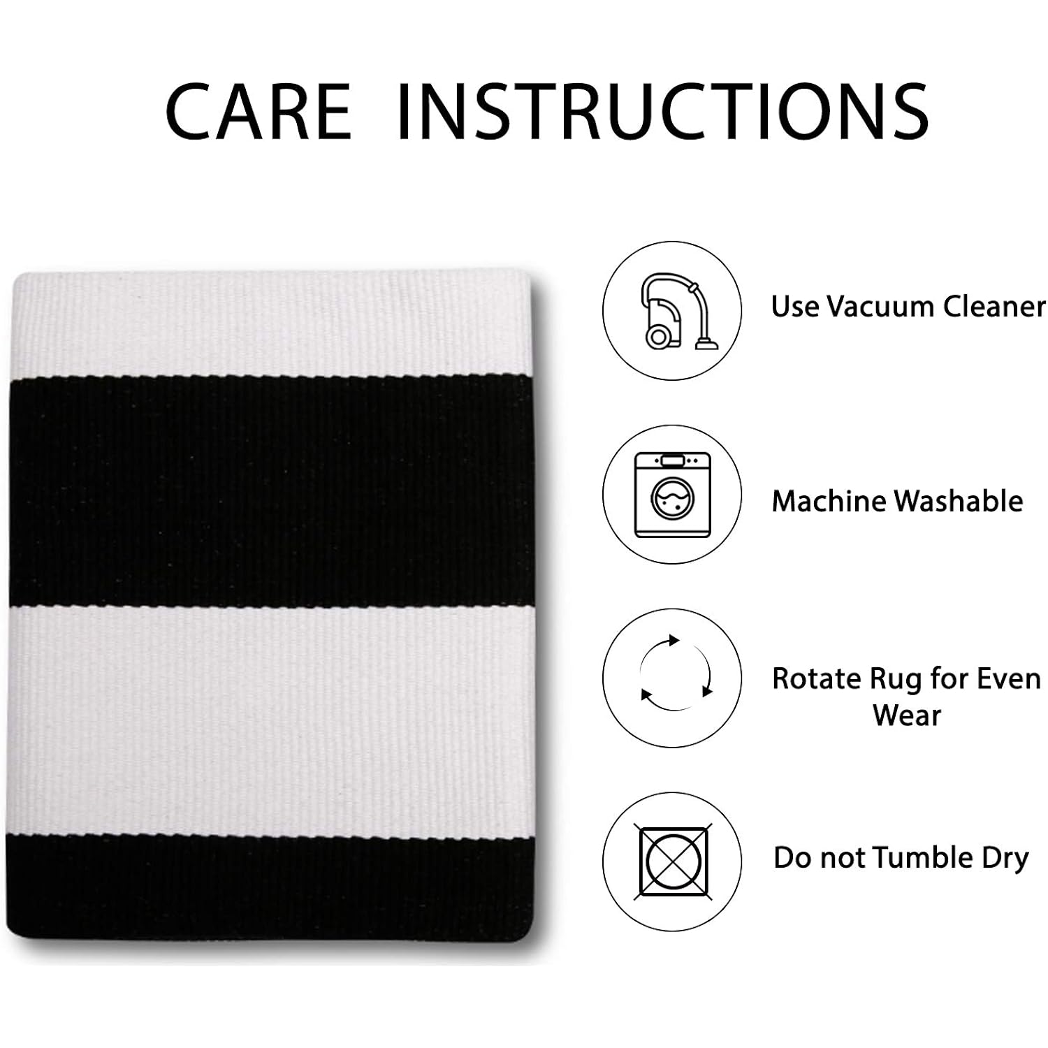 IOHOUZE Black White Striped Rug -27.5" X 43" Front Door Mats Outdoor,Washable Rug for Front Porch Decor,Spring Summer Welcome Mats Outdoor Indoor, Doormat for Farmhouse/Entryway/Home Entrance