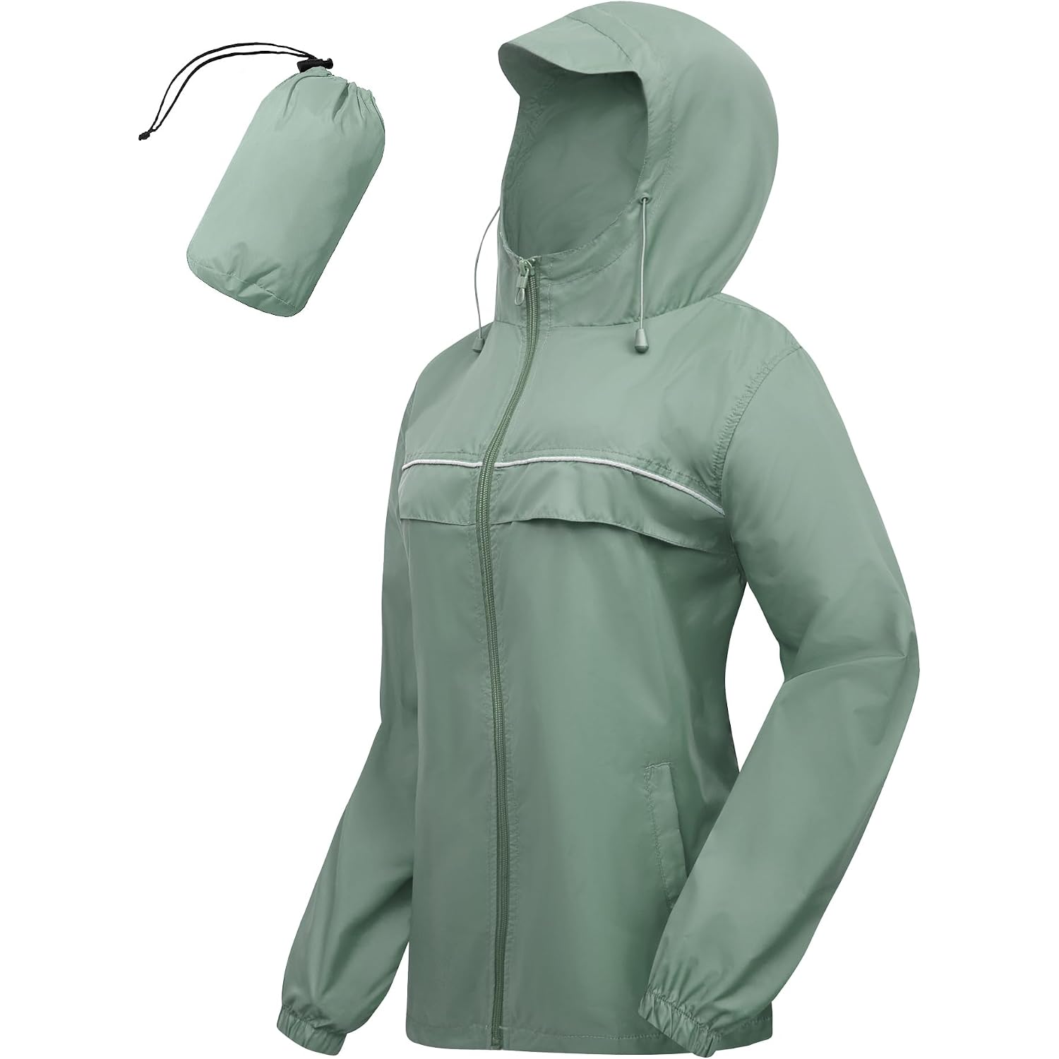 Swisswell Rain Jacket Women Lightweight Packable Waterproof Raincoat With Hood Windproof Windbreaker For Hiking Running