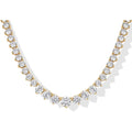 PAVOI 14K Gold Plated Graduated Tennis Necklaces for Women - Cubic Zirconia Tennis Necklace for Brides & Bridesmaids - Simulated Diamond Chain Trendy Wedding Jewelry
