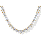 PAVOI 14K Gold Plated Graduated Tennis Necklaces for Women - Cubic Zirconia Tennis Necklace for Brides & Bridesmaids - Simulated Diamond Chain Trendy Wedding Jewelry