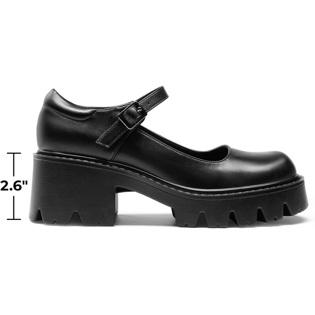 Dream Pairs Women'S Mary Janes Shoes Platform Dress Low Heel Chunky Pumps Round Toe Ankle Strap Pumps Shoes Oxfords Esther