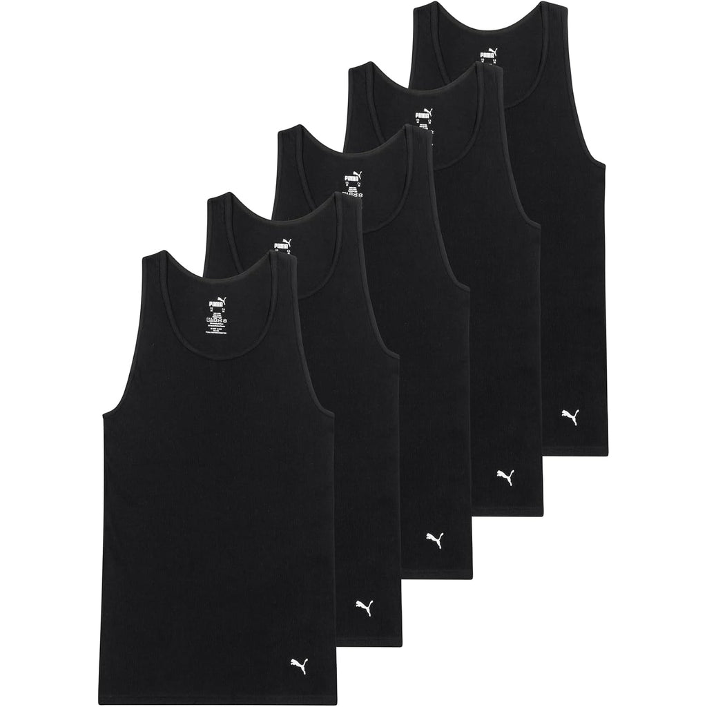 Puma Men'S 5 Pack Cotton Rib Tank Top