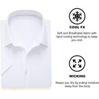 Samerm Mens Dress Shirt Wrinkle Free Moisture Wicking 4-Way High Stretch Super Soft Casual Button Down Shirts