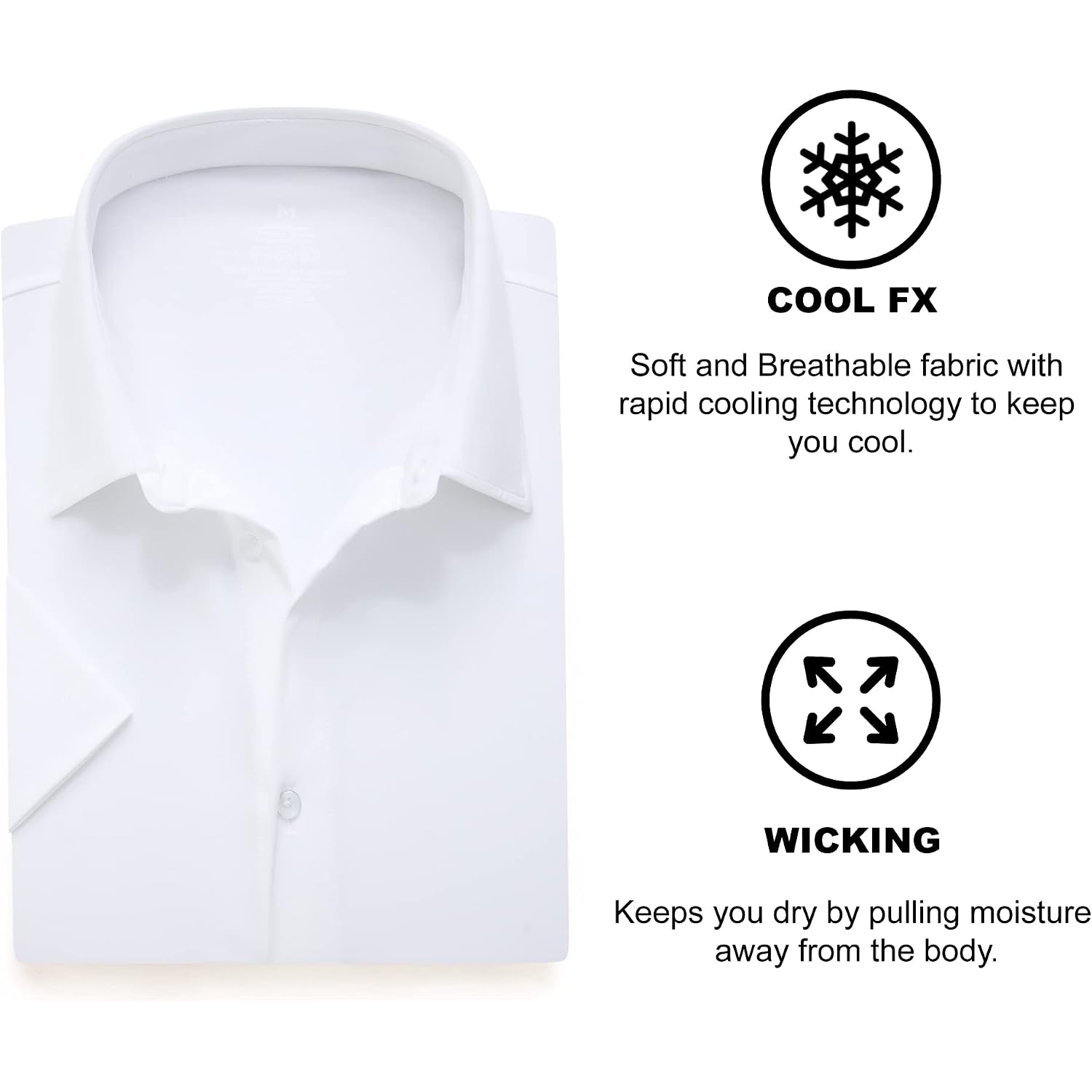 Samerm Mens Dress Shirt Wrinkle Free Moisture Wicking 4-Way High Stretch Super Soft Casual Button Down Shirts