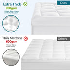 Queen Mattress Topper For Back Pain - Extra Thick Cooling Mattress Pad Cover For Queen Size Bed - Soft Mattress Protector Pillow Top With 8-21 Inch Deep Pocket 3D Snow Down Alternative Fill