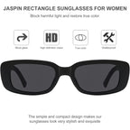 JASPIN Rectangle Sunglasses for Women Men Trendy Y2k Retro 90s Sun Glasses UV Protection Cool Square Frame
