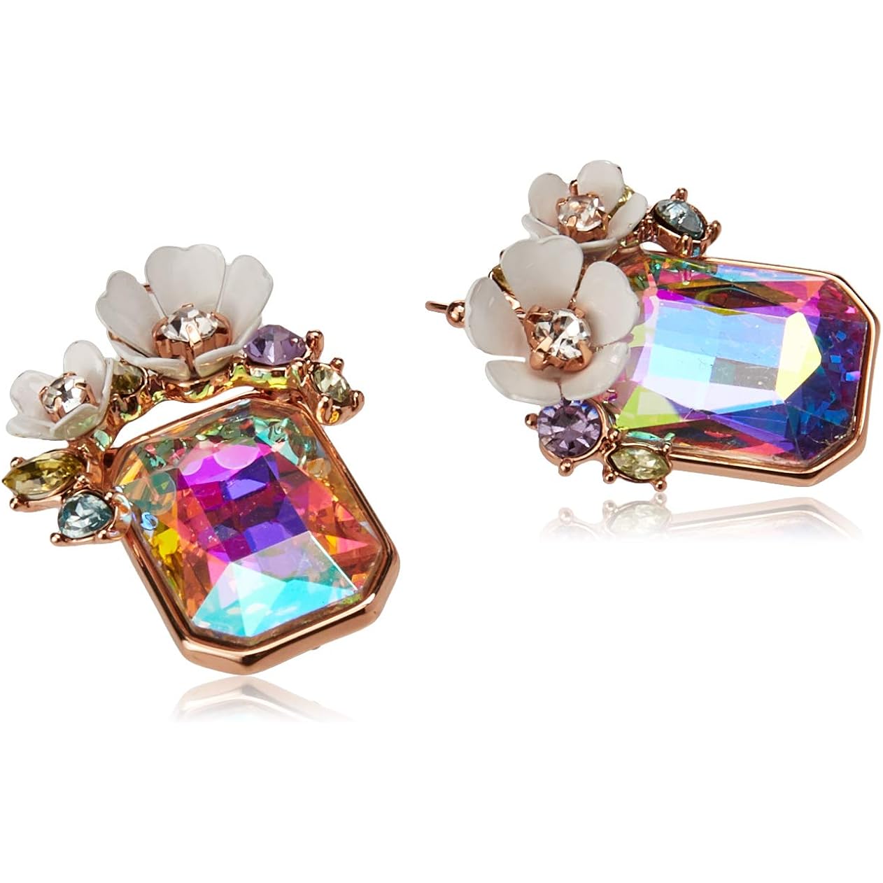 Flower Cluster Stone Drop Earrings