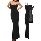 Popilush Bodycon Dresses For Women Shapewear Tummy Control Maxi Dress Built In Bra Spaghetti Strap Long Formal Summer