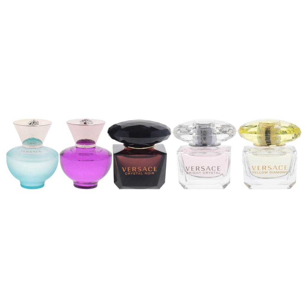 Versace Miniatures Collection for Women - 5 Pc Fragrance Gift Set | Iconic Luxury Perfumes | Travel-Friendly & Perfect for Gifting