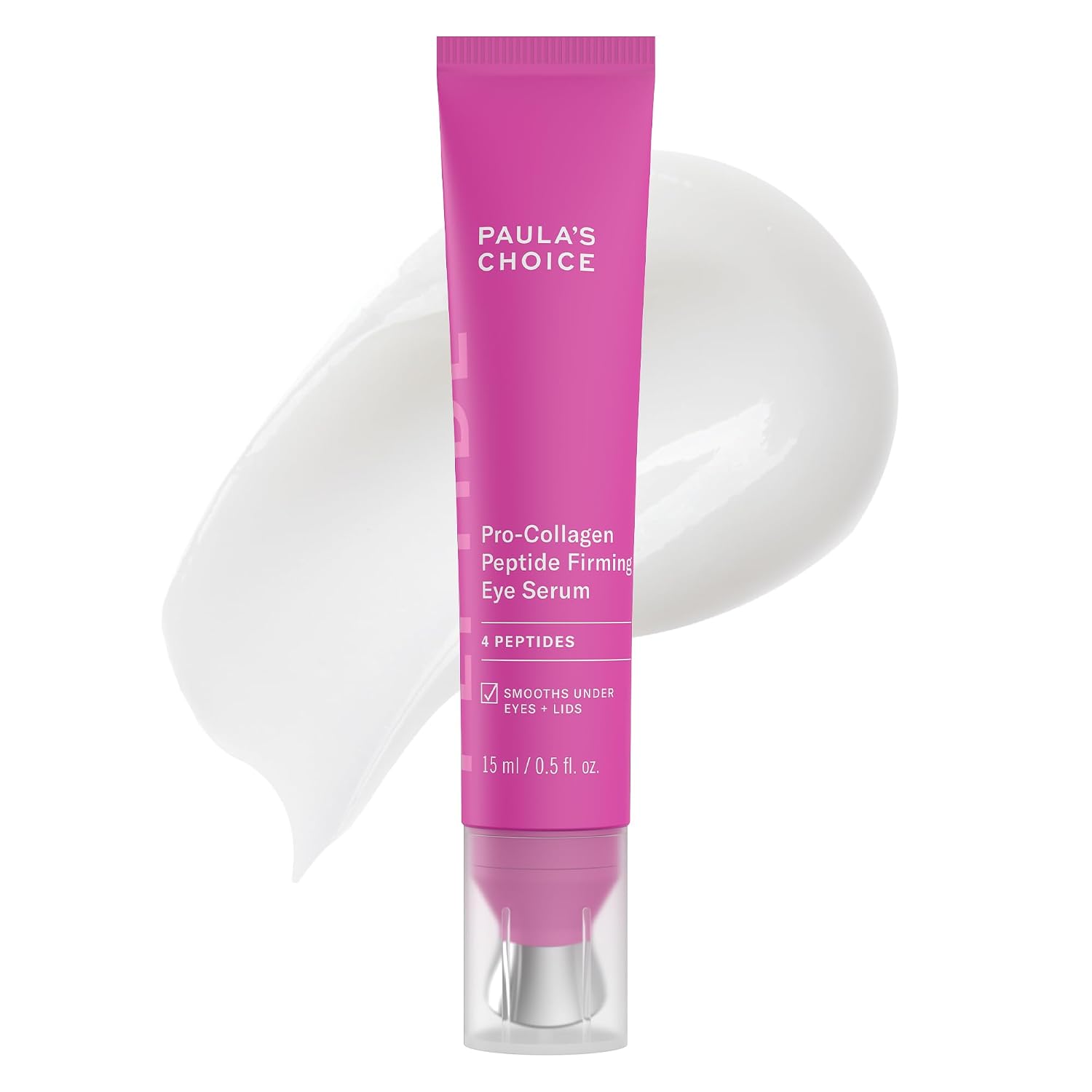 Paula'S Choice Pro-Collagen Peptide Serum, Firming Eye Serum, All-In-One Eye Hydrating Treatment, Cooling Applicator Targets Puffiness, Smooths Fine Lines & Crow'S Feet, Fragrance-Free, 0.5 Fl Oz