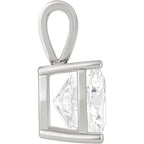 10K Solid White or Yellow Gold Lab Grown Moissanite Solitaire Pendant | Solid Bail | Round, Cushion, Pear, Emerald, Oval Cut | Pendant Only | Fine Jewelry Luxury Gift