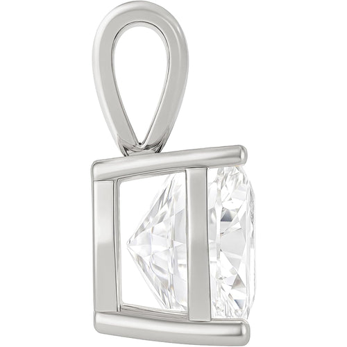 10K Solid White or Yellow Gold Lab Grown Moissanite Solitaire Pendant | Solid Bail | Round, Cushion, Pear, Emerald, Oval Cut | Pendant Only | Fine Jewelry Luxury Gift
