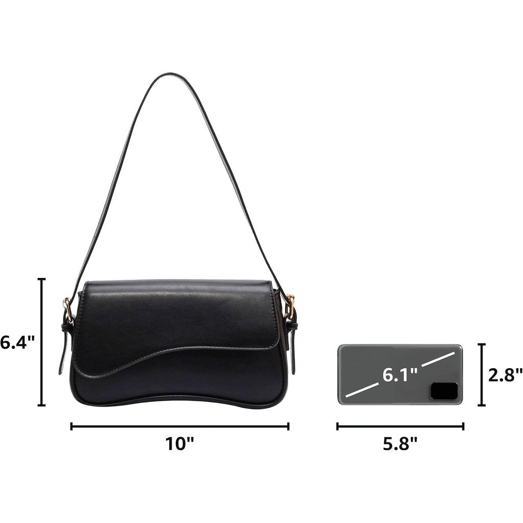 Shoulder Bag For Women Y2K Crossbody Purse Pu Leather Underarm Handbag 2 Adjustable Strap For Daily Commute Travel