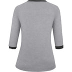 Womens Tops Casual 3/4 Sleeve Shirts Round Neck Tunic Blouses Summer Tees