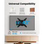 Pipishell Full Motion TV Wall Mount for Echo Show 21/15 and 13-43 Inch Flat Curved Screen TVs & Monitors, Max VESA 200x200mm up to 44lbs, TV Mount Wall Bracket with Rotation Swivel Tilt Extension
