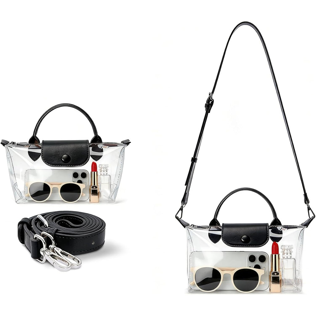 Clear Bag for Stadium Events, Small Crossbody Purse for Concerts, Sports Events World Cup, Durable Waterproof