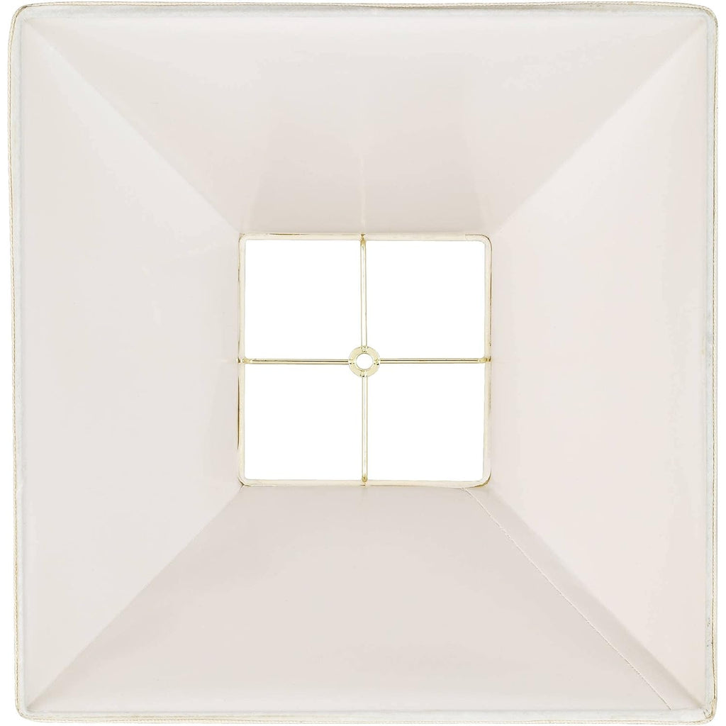 Set Of 2 Tapered Square Lamp Shade (Pre-Assembled) S Beige Large 7" Top X 17" Bottom X 13" Slant X 12 High Spider With Replacement Harp And Finial Fitting
