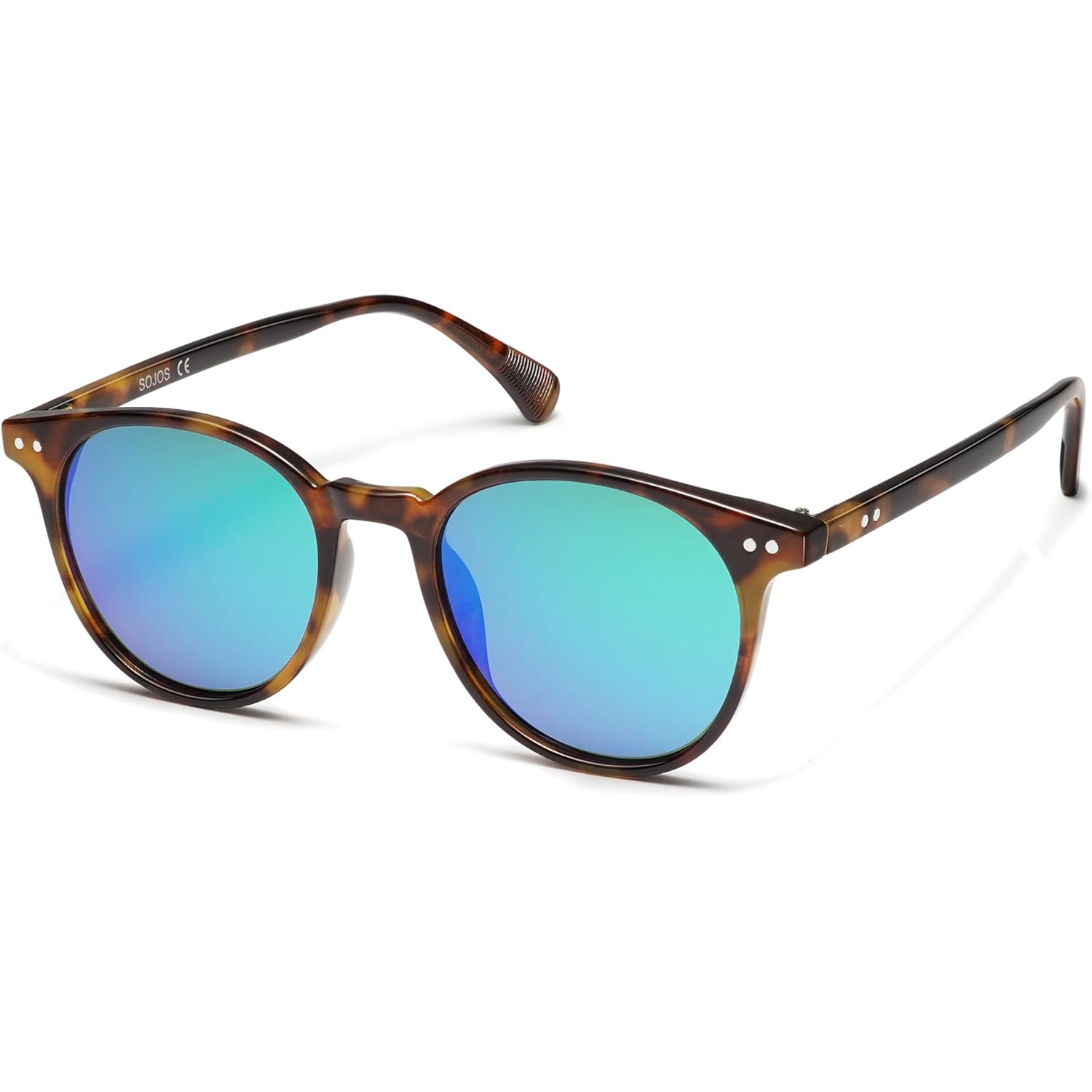 SOJOS Small Round Classic Polarized Sunglasses for Women Men Vintage Style UV400 Lens MAY SJ2113