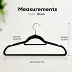 Utopia Home Velvet Hangers 100 Pack – Premium Hangers With Tie Bar - Black | Non-Slip Slim Clothes & Coat Hangers With Tie Bar, Space-Saving Heavy Duty Design, 360° Swivel Hook