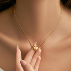 Gold Necklace for Women 14K Gold Pendant Necklaces for Women Charm Beauty Elegance and A Hint of Romance Dainty Heart Pendant Necklaces With Adjustable Length 18in
