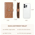 Telena RFID Wallet Women Leather Credit Card Holder Slim Bifold Wallets with Zipper Pocket Brown