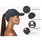 Cross Hat Womens Baseball Cap -Cross Ponytail Hat Baseball Cap