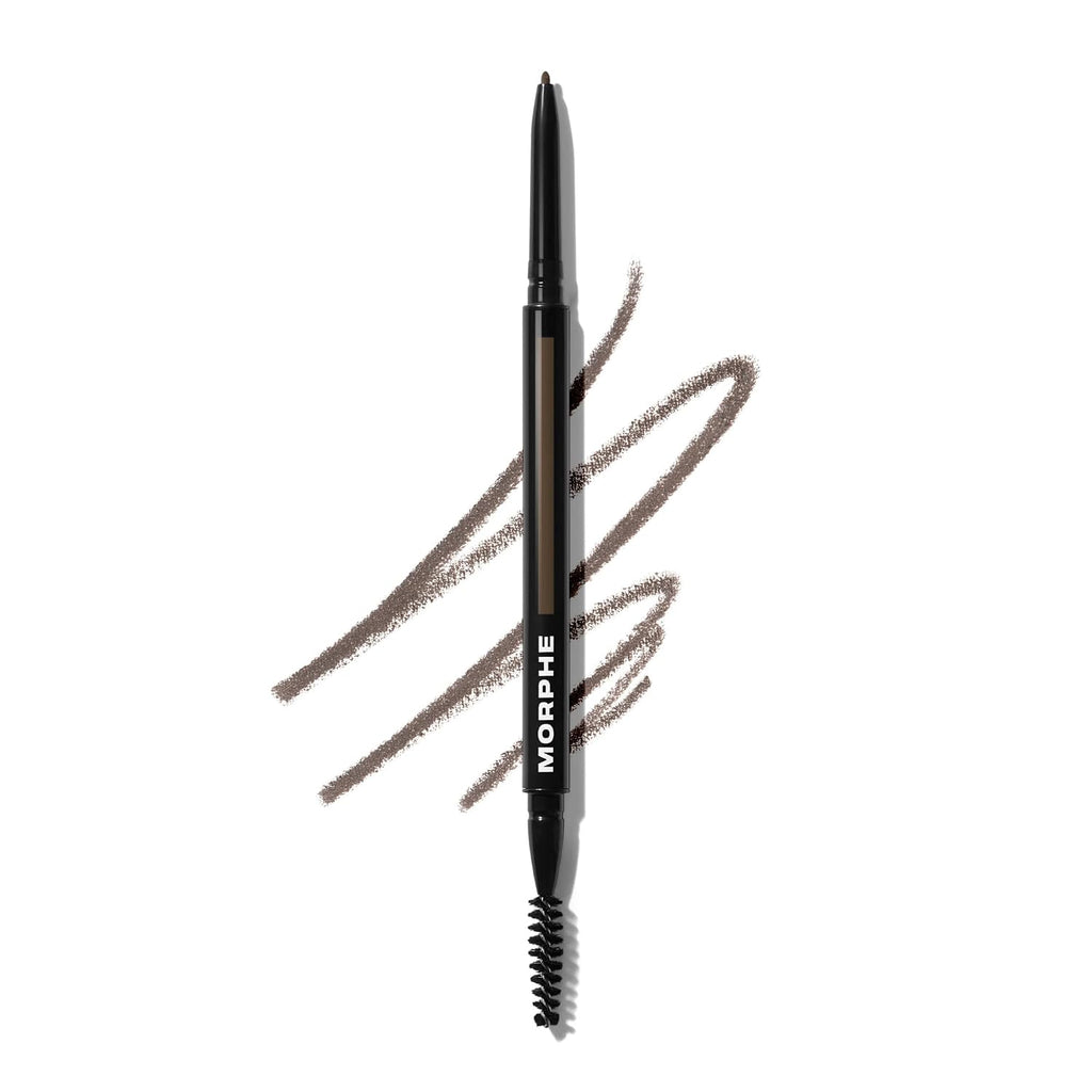 Morphe Micro Dual Eyebrow Pencil - Dual-Ended Brow Pencil Featuring A Retractable, Ultra-Precise, Pointed Tip - Richly Pigmented, Smooth-Gliding, Long-Lasting Wax Formula - Java (0.003 Oz)
