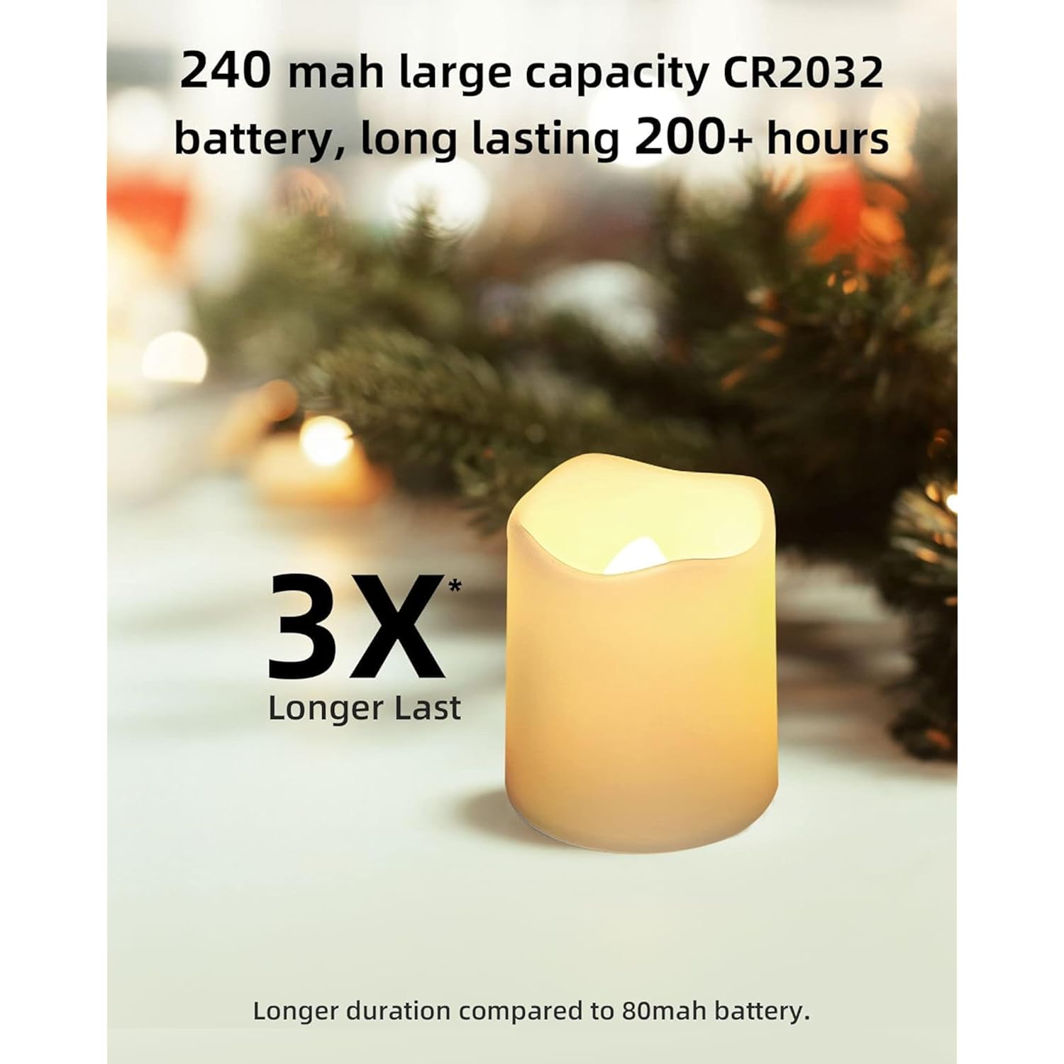 Shymery Flameless Votive Candles,Flameless Flickering Electric Fake Candle,24 Pack 200+Hour Battery Operated Led Tea Lights In Warm White For Wedding, Table, Halloween,Christmas Decorations 1.5"X1.7"