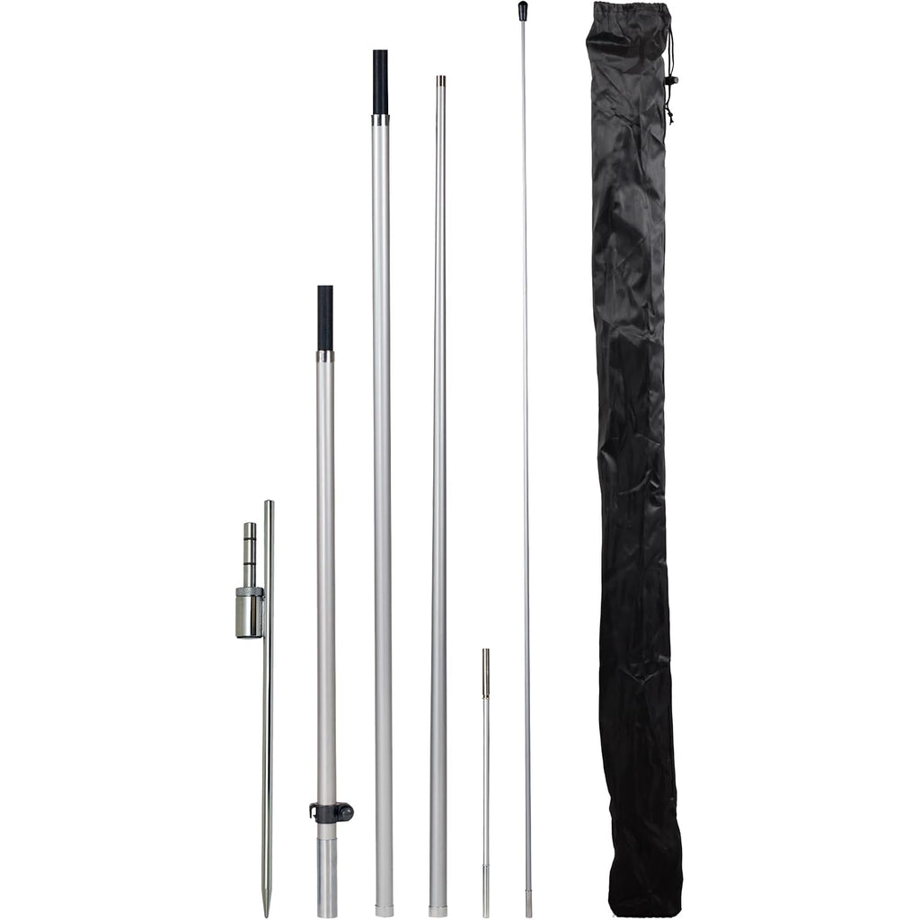 Lookourway Feather Flag Pole Kit - 13 Feet Tall Swooper Flag Pole Kit With Rotating Ground Spike - Banner Flag Pole For 12Ft Arc Shaped Outdoor Advertising Flags