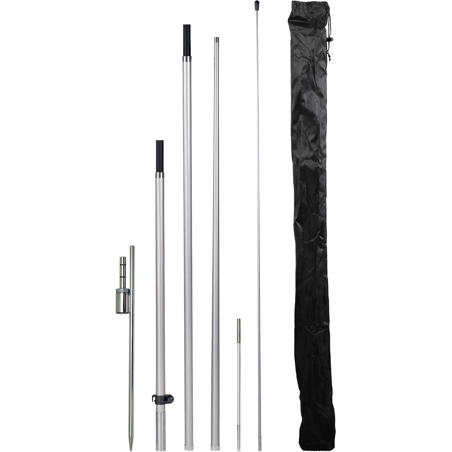 Lookourway Feather Flag Pole Kit - 13 Feet Tall Swooper Flag Pole Kit With Rotating Ground Spike - Banner Flag Pole For 12Ft Arc Shaped Outdoor Advertising Flags
