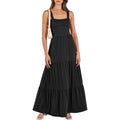 Anrabess Women'S Summer Casual Long Maxi Beach Vacation Dresses Sleeveless Square Neck Flowy Tiered Sun Dress With Pockets