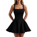 Women's Sexy Sleeveless Square Neck Mini Dress Bodycon Party Club Tank Short Dresses