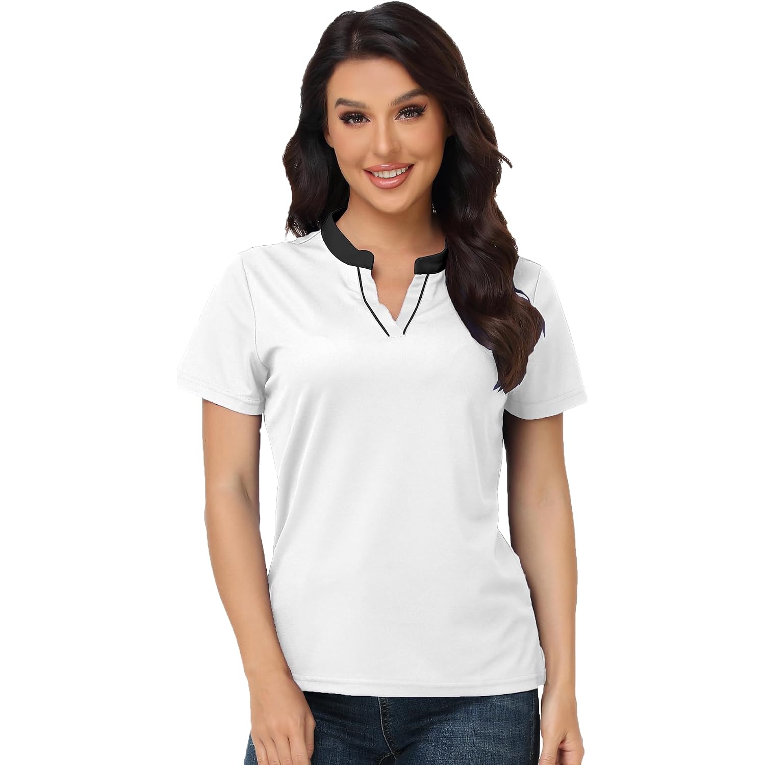 Womens Polo Shirts For Women Short Sleeve Upf 50+ Fast Dry Stretch Moisture Wicking Golf Work Shirt Collared Top